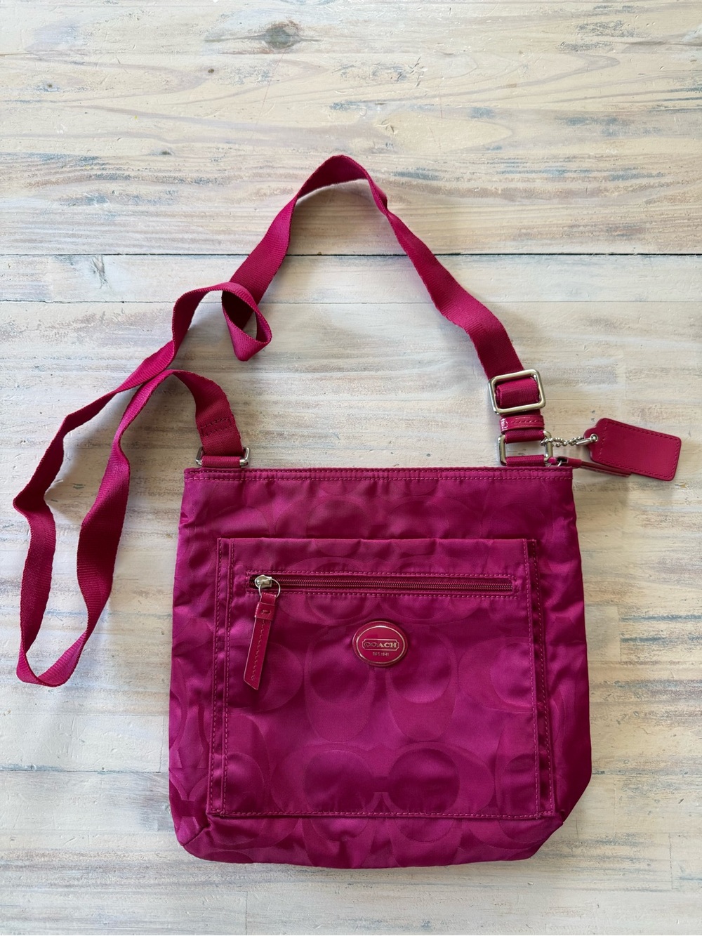 Coach Pink Fuchsia Signature Crossbody Bag